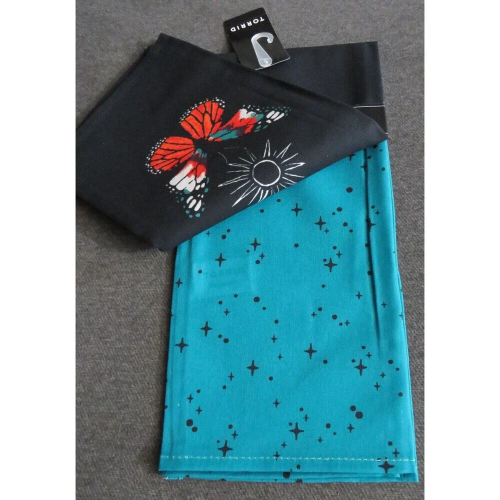 Torrid Set Of Two Cotton Tea Towels Butterfly